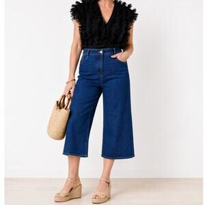 Vintage Denim Gaucho jeans Size 29/8 Midi Fit High Rise Spring Summer Cropped